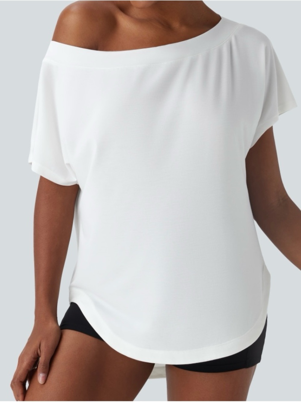 HALARA White Off-the-Shoulder Tunic